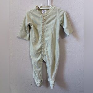 GAP Pale Green Fleece Baby Footed One-Piece